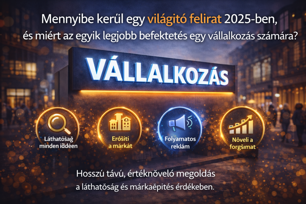 világító felirat ára