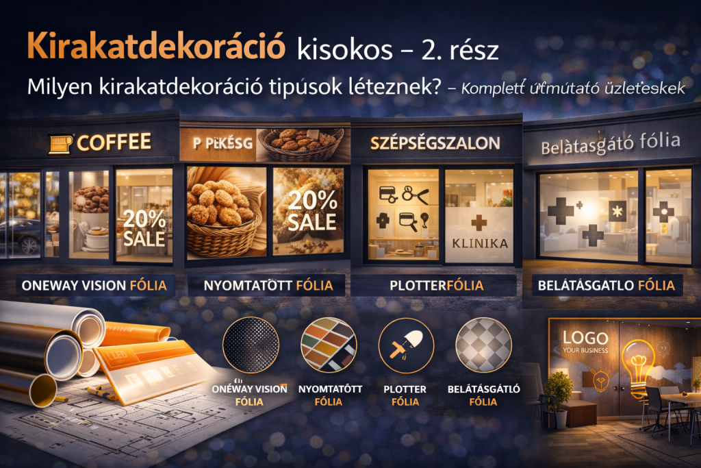 kirakatdekoráció típusok