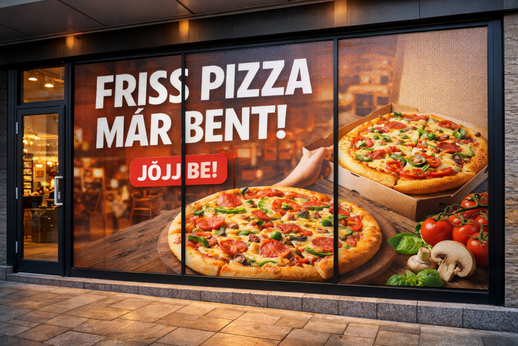 nyomtatott kirakatfólia