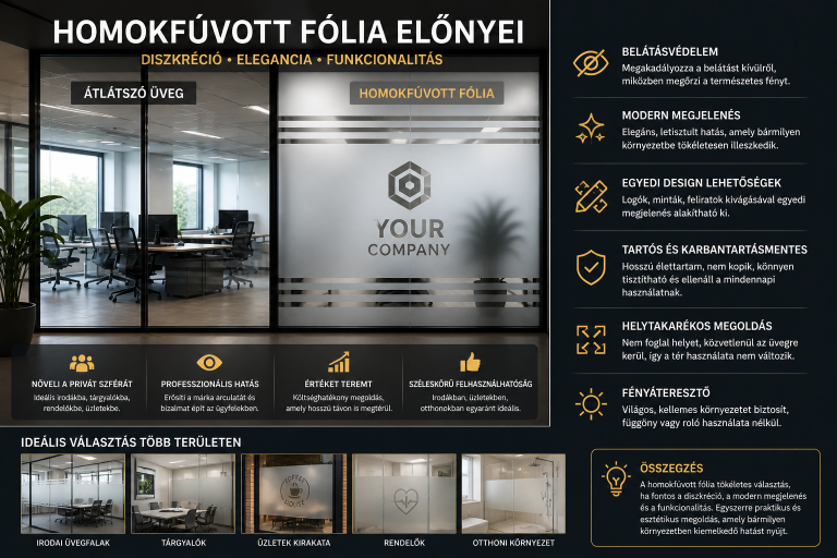 homokfúvott fólia