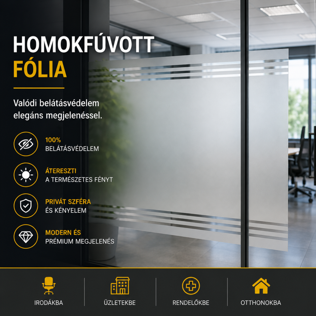 homokfúvott fólia