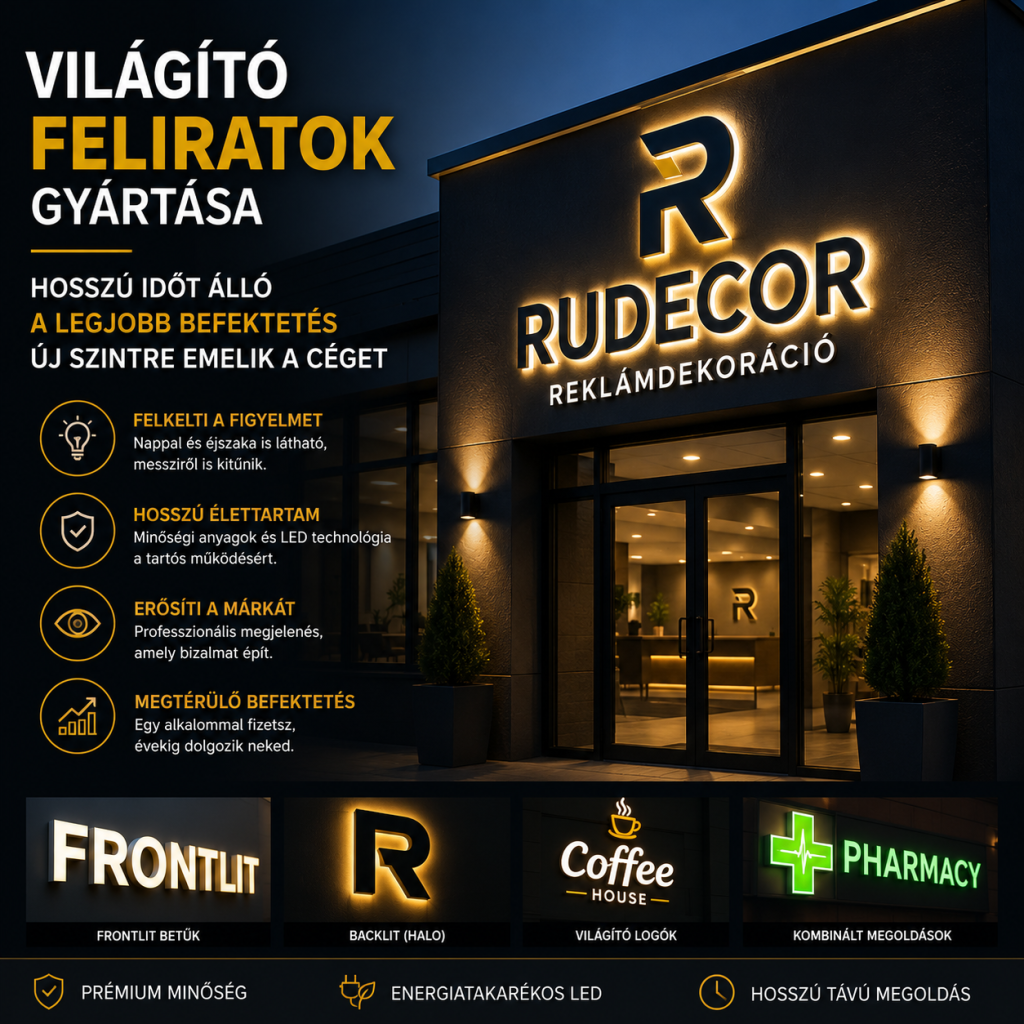 világító felirat gyártás