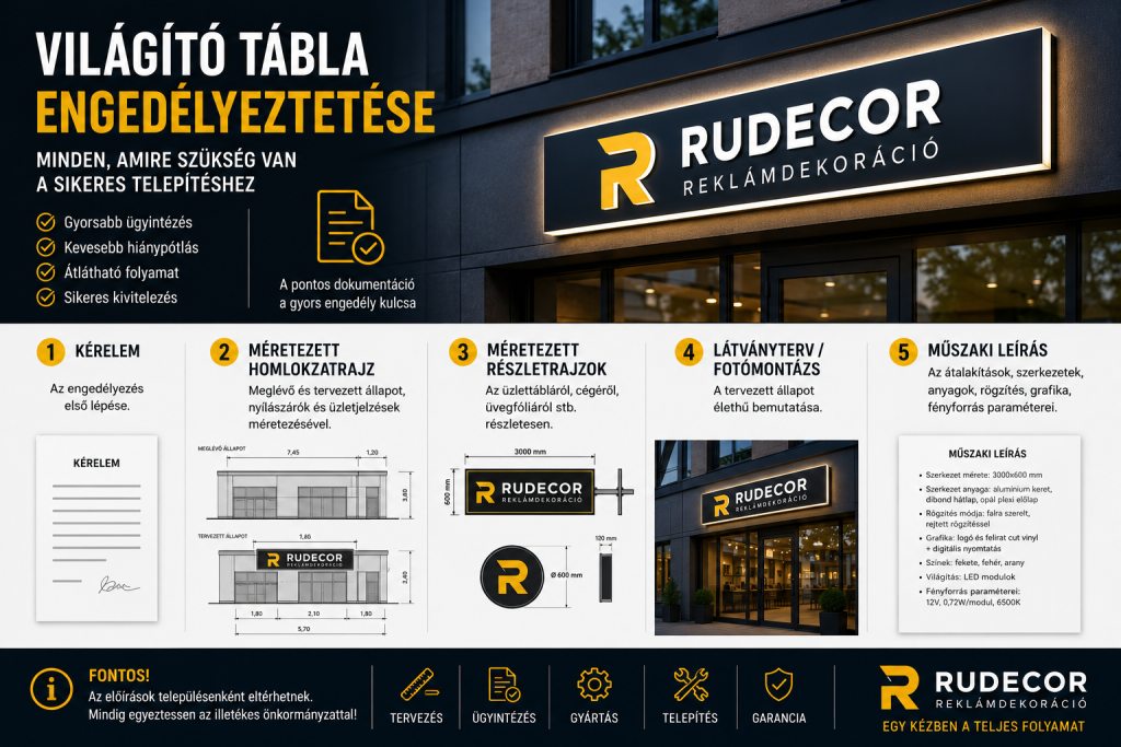 világító tábla engedélyeztetése