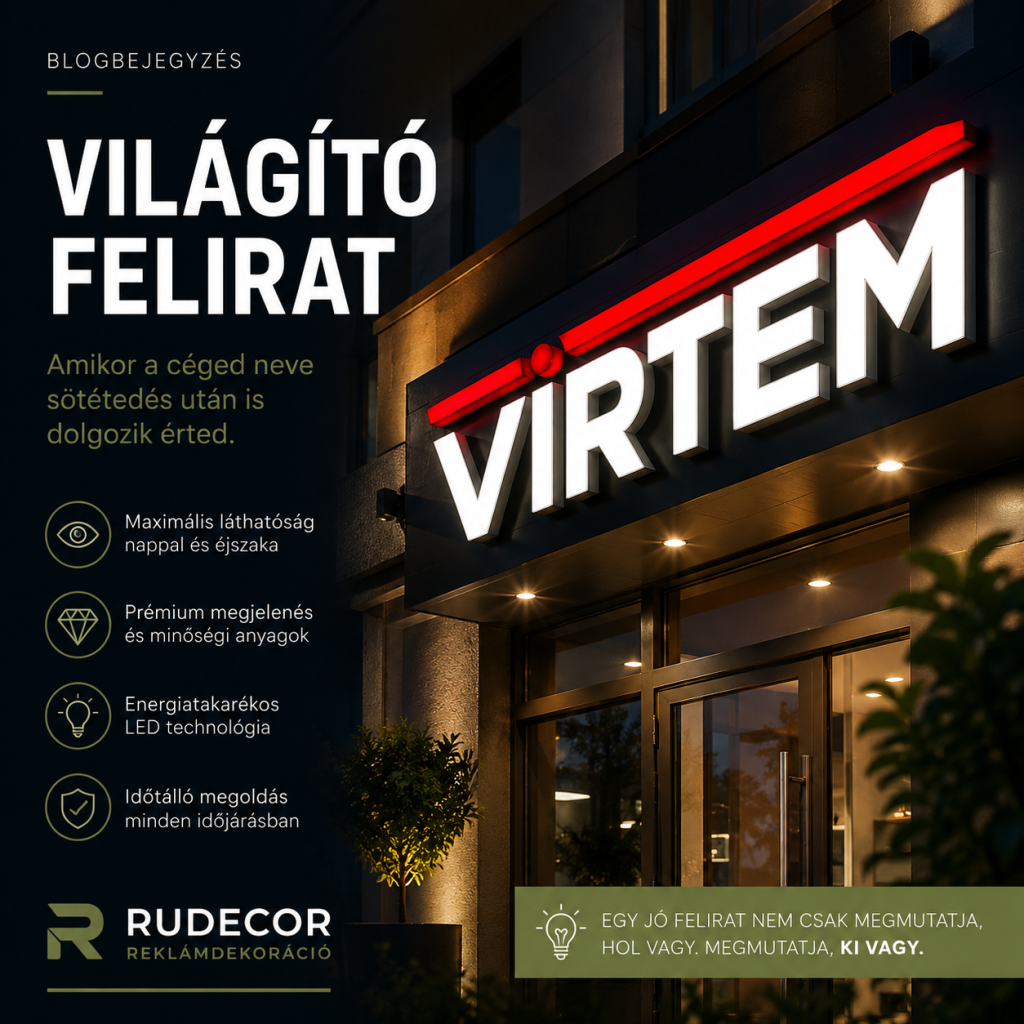világító felirat