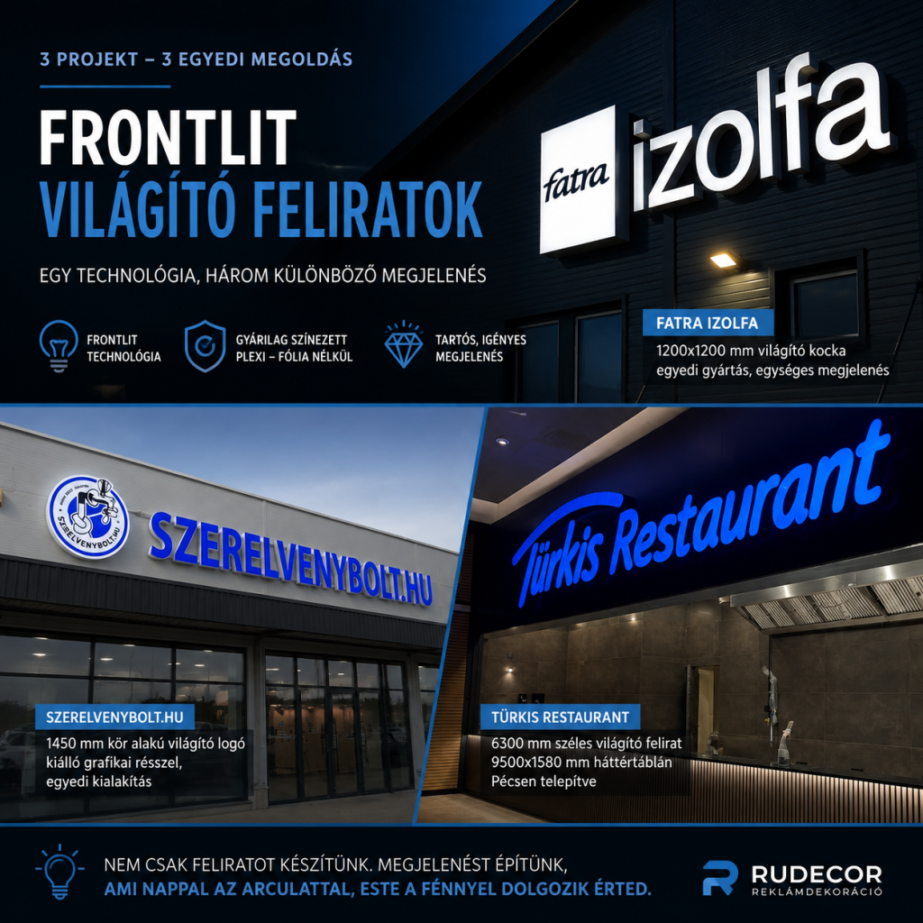 frontlit világító felirat