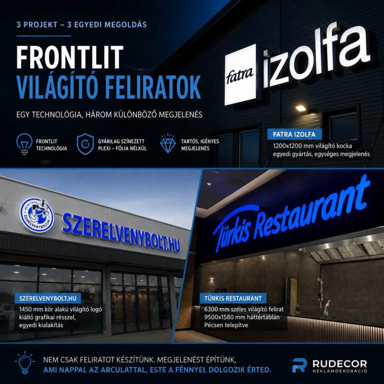 frontlit világító felirat
